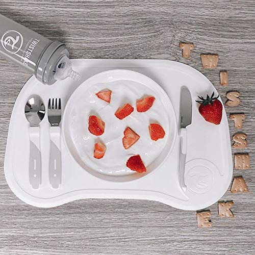 Twistshake Babybesteckset aus Edelstahl | Babylöffel + Babygabel + Babymesser | BPA-freies Besteckse