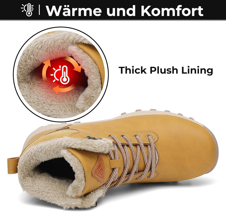 Mishansha Winterschuhe Damen Gefüttert Winterstiefel Herren Warm WinterBoots Gr.36-48 39 EU Gelb 40,