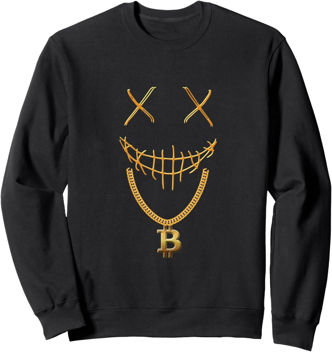 Maske Bitcoin Halzkette Krypto Coin Blockchain Währung Sweatshirt