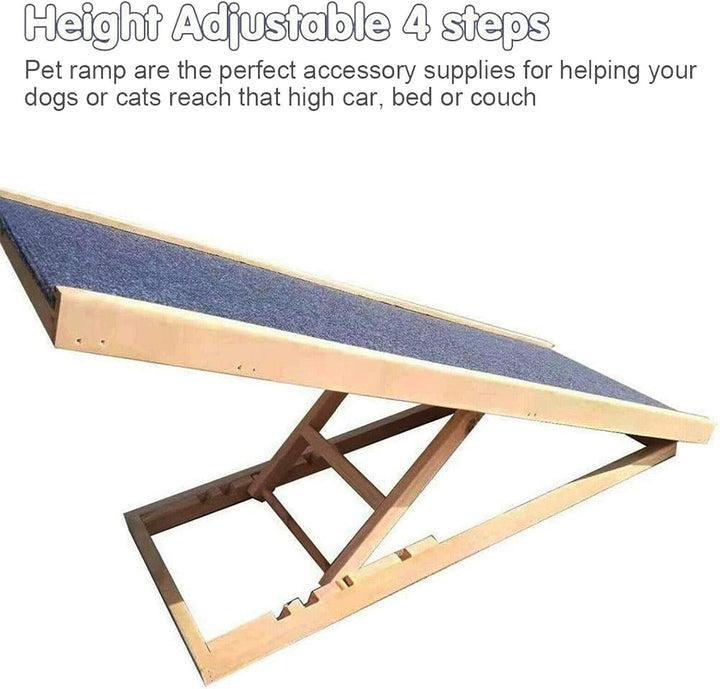Hundetreppe für Auto Bett Klappbar,Hunderampe aus Tannenholz,Hundetreppe 60 cm hoch für grosse und k