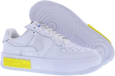 NIKE Damen Air Force 1 Sneaker 38.5 EU White Photon Dust Opti Yellow Summit White, 38.5 EU White Pho