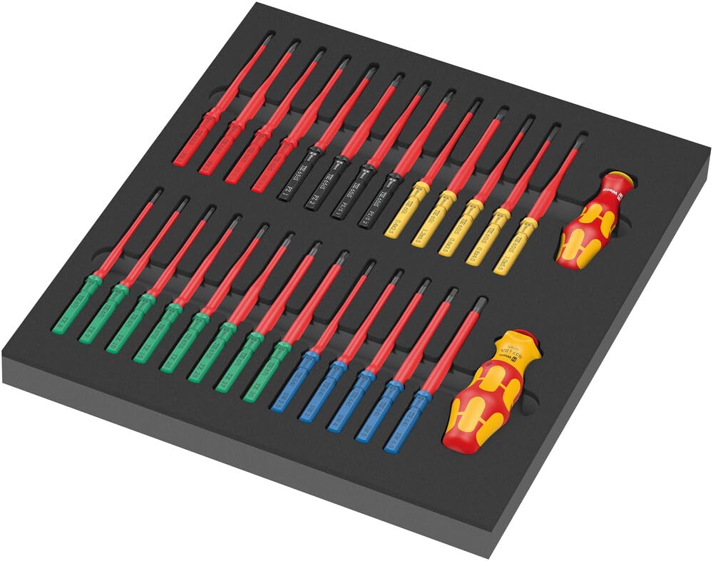 Wera 05150151001 9751 Schaumstoffeinlage Kraftform Kompakt VDE Set 1, 28-teilig
