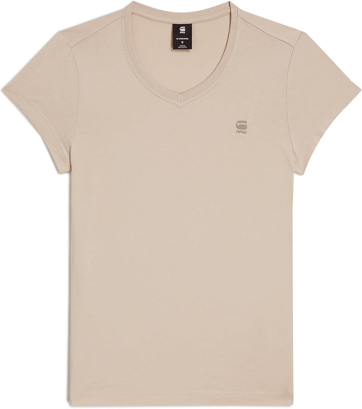 G-Star Damen Eyben Slim V-Neck Top 2.0 XXL Beige (Dk Brick D24533-4107-1214), XXL Beige (Dk Brick D2