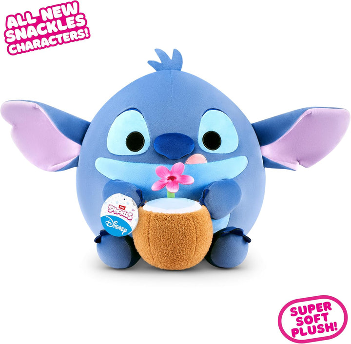Snackles Disney 35 cm grosses Plüschspielzeug von ZURU, Plüschspielzeug mit Snack-Accessoire (Stitch