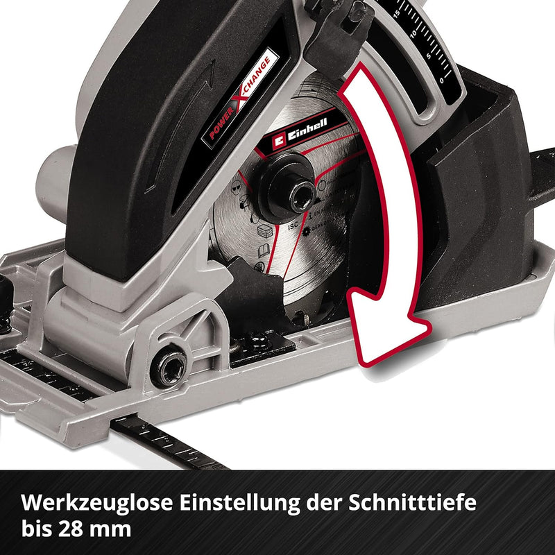 Einhell Akku-Mini-Handkreissäge TE-CS 18/89 Li-Solo Power X-Change (18 V, Li-Ion, 2500 min-1, 28 mm