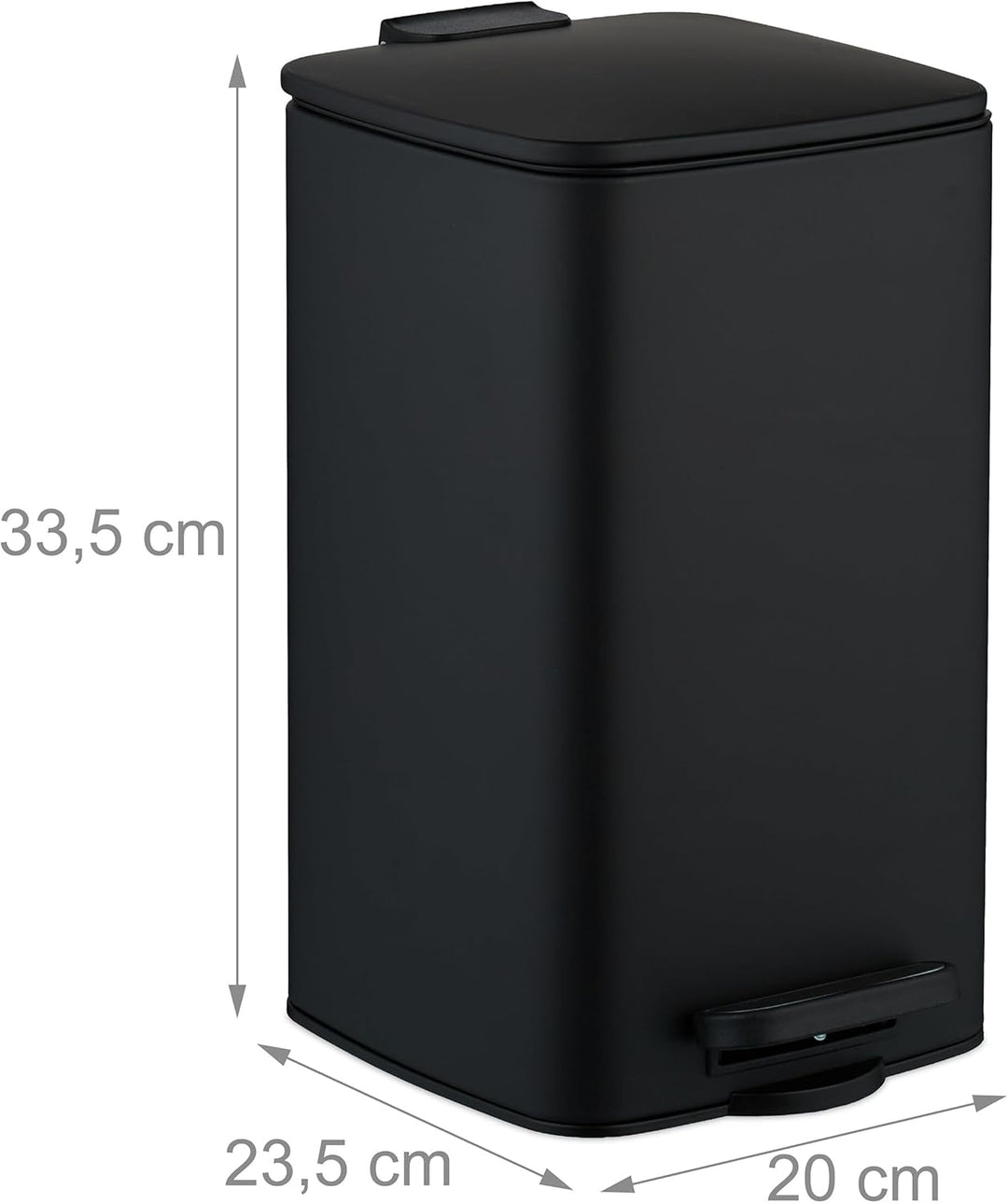 Relaxdays Kosmetikeimer, 8 L, Absenkautomatik, entnehmbarer Inneneimer, Metall, Bad Mülleimer, inkl.