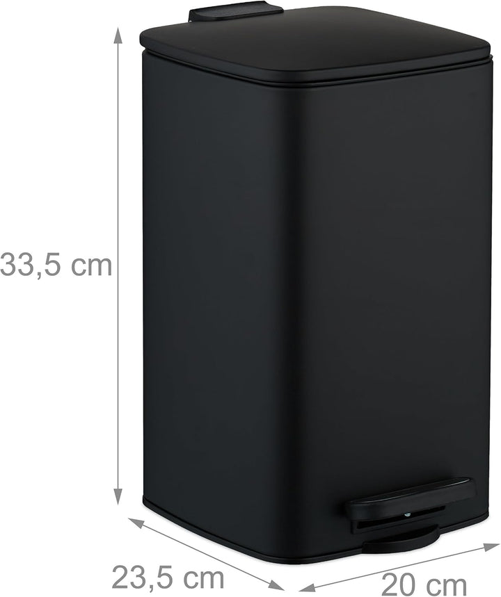 Relaxdays Kosmetikeimer, 8 L, Absenkautomatik, entnehmbarer Inneneimer, Metall, Bad Mülleimer, inkl.