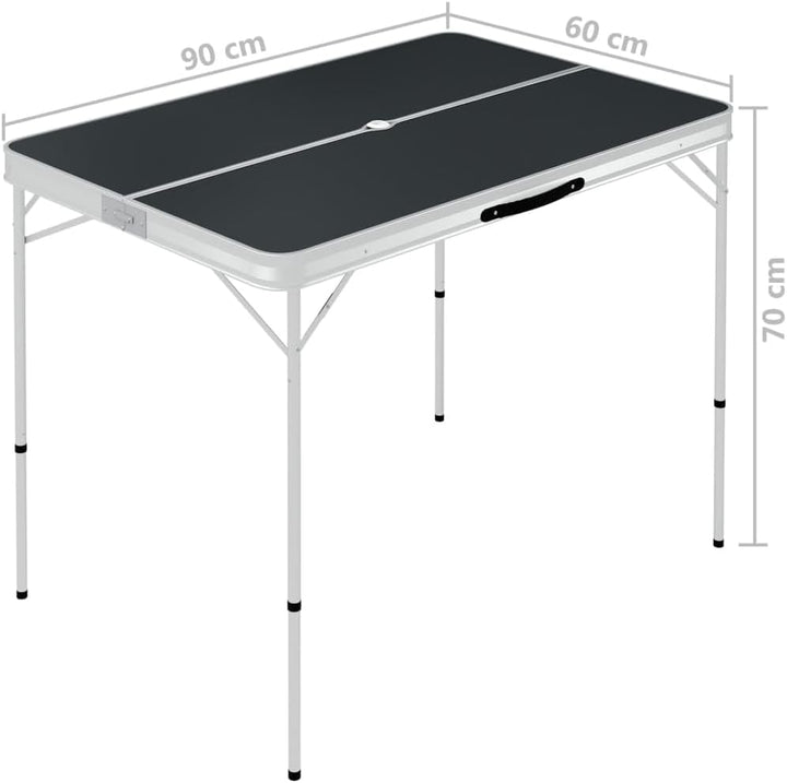 vidaXL Campingtisch Klappbar mit 2 Sitzbänken Gartenbank Bank Sitzgruppe Koffertisch Gartentisch Kla