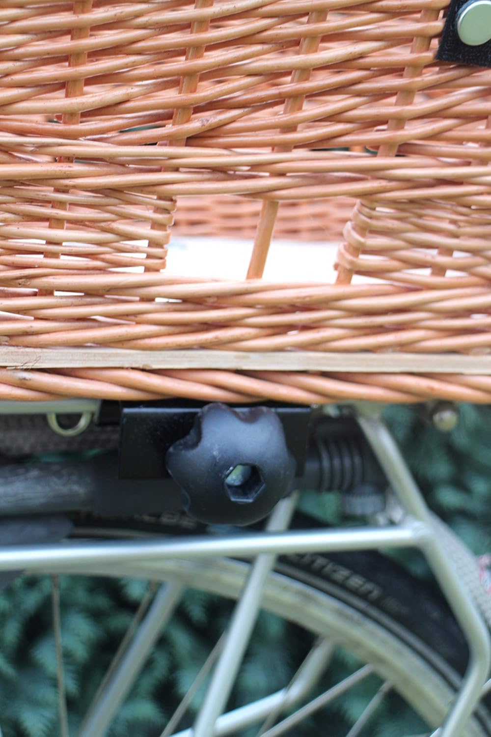 Marcus Hundefahrradkorb für Gepäckträger aus Weide mit Metallgitter Gepäckträgerkorb Einkaufskorb