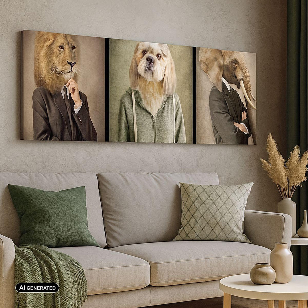 Panorama Bilder auf Leinwand 100x40cm Leinwandbild Tier Abstraktion Gross Wanddeko Bild Schlafzimmer