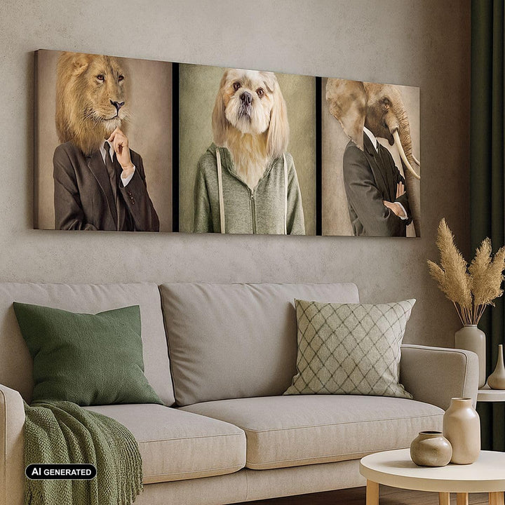 Panorama Bilder auf Leinwand 100x40cm Leinwandbild Tier Abstraktion Gross Wanddeko Bild Schlafzimmer