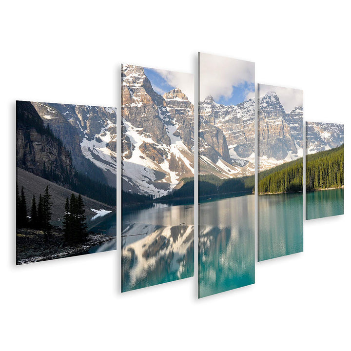 islandburner Bild auf Leinwand Moraine Lake Rocky Mountains Kanada Bilder Wandbilder Poster Leinwand