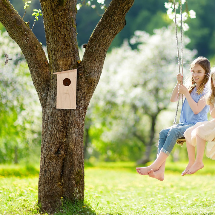 Relaxdays Nistkasten für Kohlmeise & Gartenrotschwanz, aufklappbar, naturbelassenes Holz, Vogelhaus