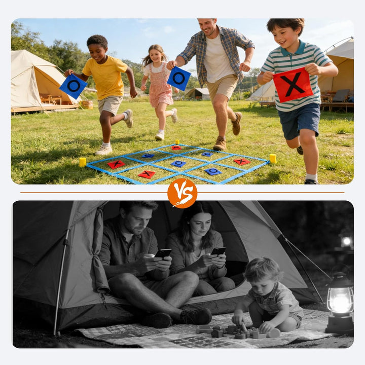 Riesiges Tic Tac Toe, Outdoor-Spielset, Sitzsack-Wurfspiele für Kinder & Erwachsene, Tic Tac Toe Meh