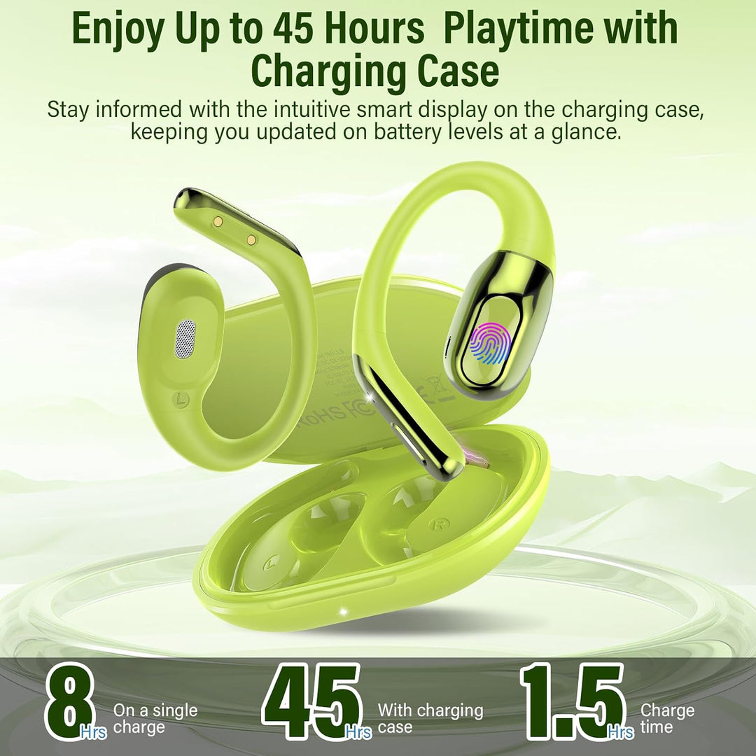 3 in 1 Open Ear KI Übersetzer Kopfhörer, 165 Sprachen &amp; 8 Modi Grasgrün | 45Std Übersetzungskopfhöre