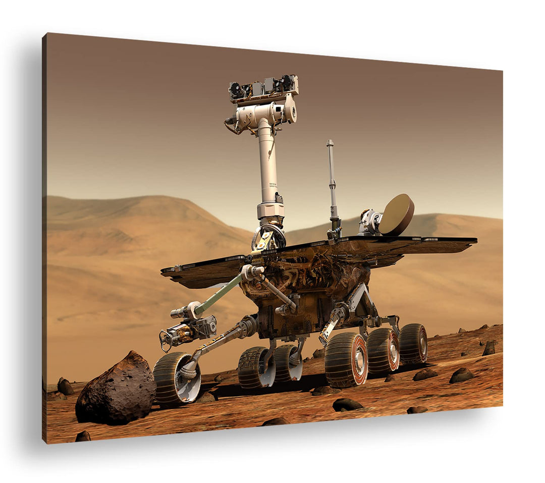 der Mars Rover Format: 80x60 als Leinwandbild, Motiv fertig gerahmt auf Echtholzrahmen, Hochwertiger