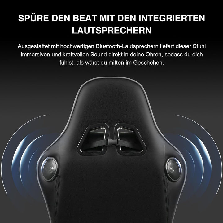 GTPLAYER Gaming Stuhl mit Fussstützen Lautsprecher Bluetooth Musik Bürostuhl Computerstuhl Schreibti