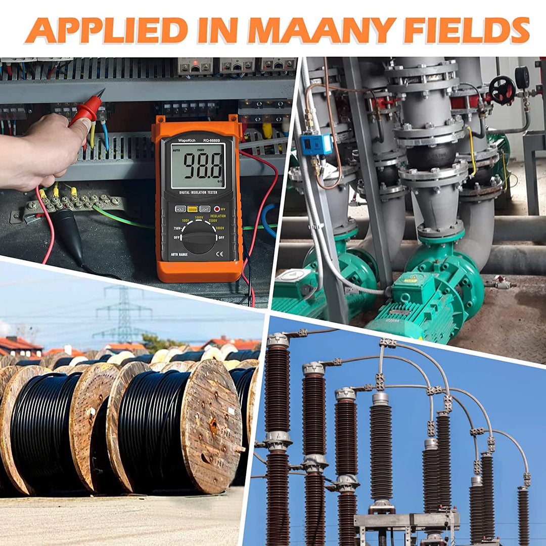 Digitaler Isolationswiderstandstester, WapoRich 200G Ohm MegOhmmeter Isolationswiderstandsmessgeräte