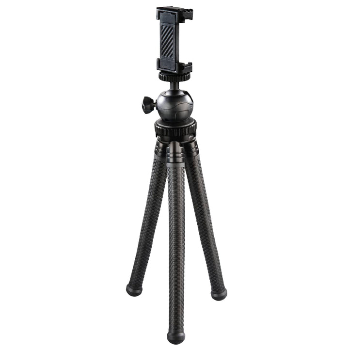 Hama Stativ Flexpro (für Smartphone, GoPro und Kameras, mit Gelenkfüssen, Höhe 27 cm) schwarz, Schwa