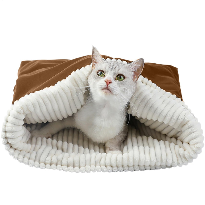 Katzenhöhle Bett | Plüsch Winter Schlafsack Katzenbett Kuschelig | Wärmender Schlafsack Winter Haust