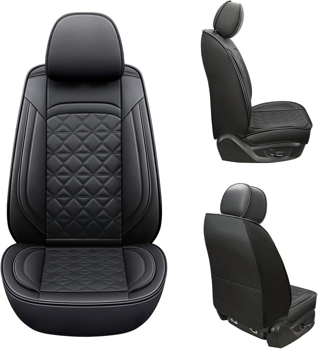JDWBT Autositzbezüge Vordersitze Leder,Sitzbezüge Auto Universelle,Schonbezug Autositz Vorne,2er Set