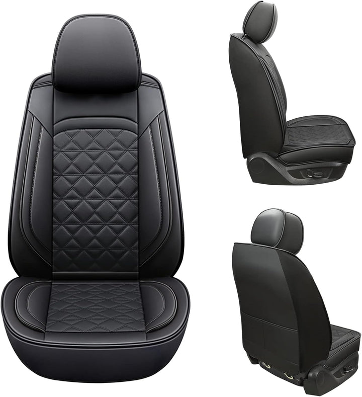 JDWBT Autositzbezüge Vordersitze Leder,Sitzbezüge Auto Universelle,Schonbezug Autositz Vorne,2er Set
