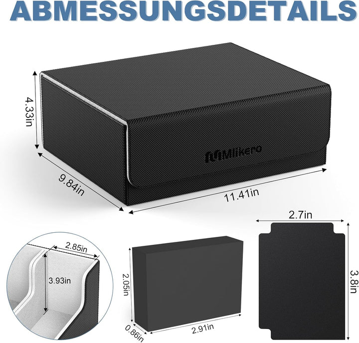 Mlikero Sammelkarten-Aufbewahrungsbox für 1800+ Karten, Magnetische Karten Deck-Box für MTG YuGiOh u