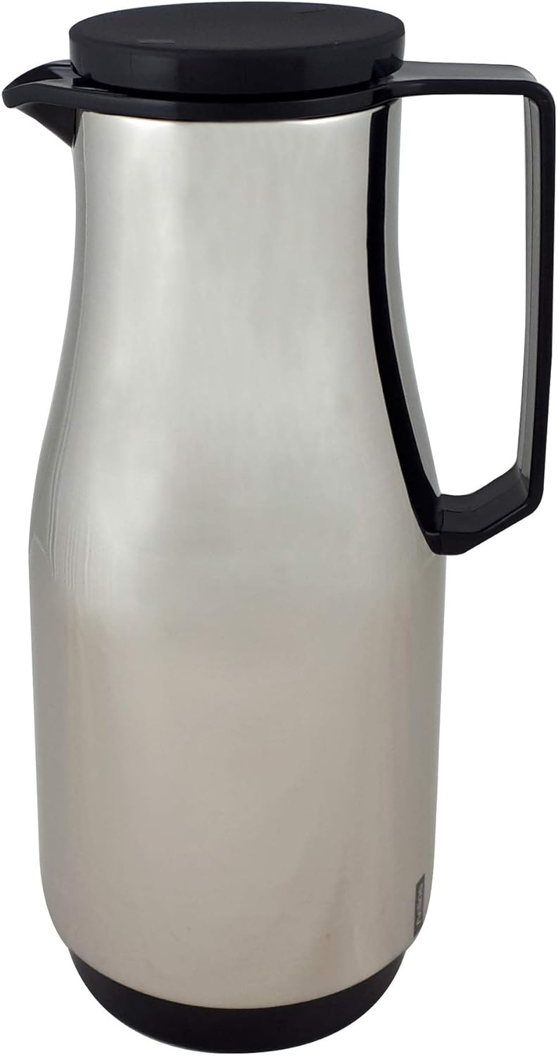 Helios Champion Edelstahl-Isolierkanne mit Drehverschluss 1,5 l schwarz 1,5 Liter Schwarz, 1,5 Liter