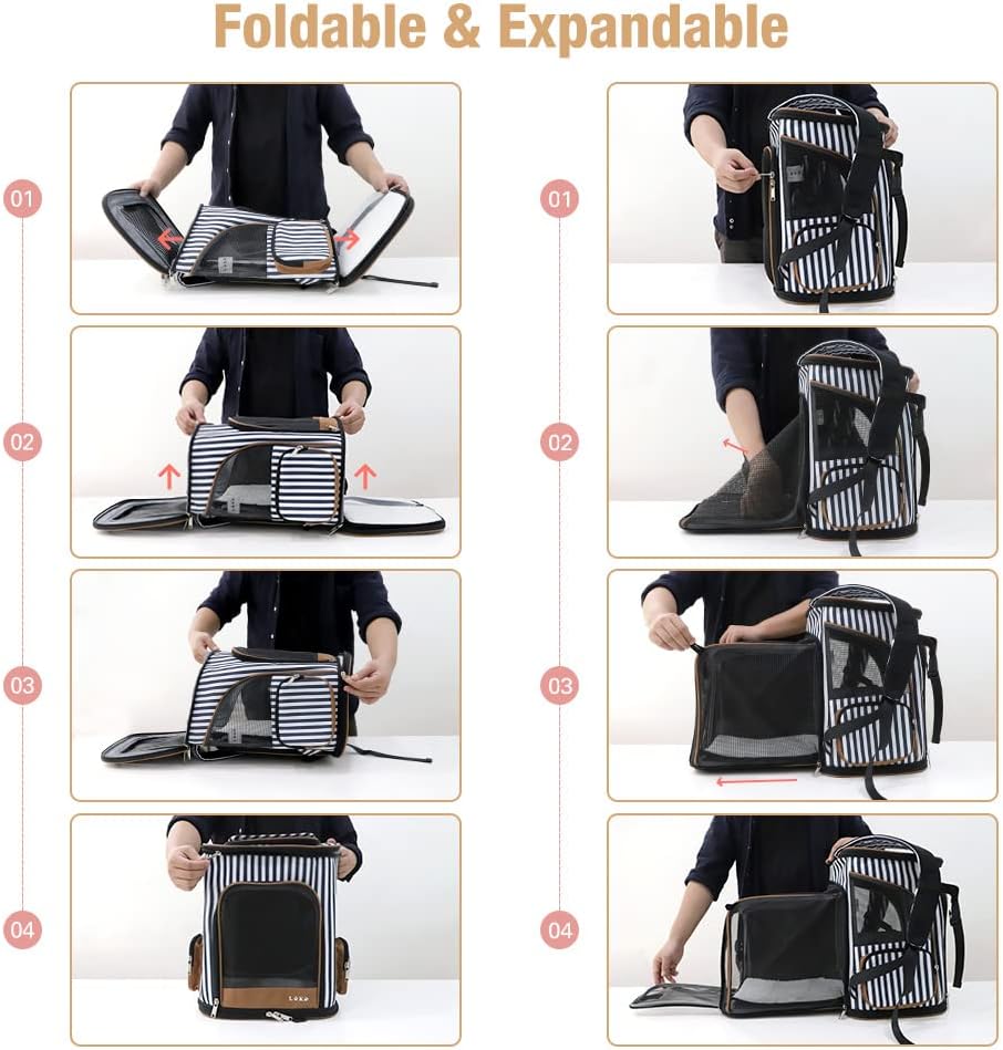 Lekesky Erweiterbar Katzen Rucksack Hunderucksack, Katzenrucksack Gross für für Kleine Katzen und Hu