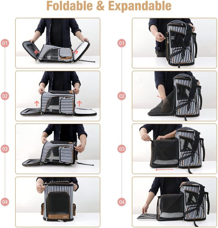 Lekesky Erweiterbar Katzen Rucksack Hunderucksack, Katzenrucksack Gross für für Kleine Katzen und Hu
