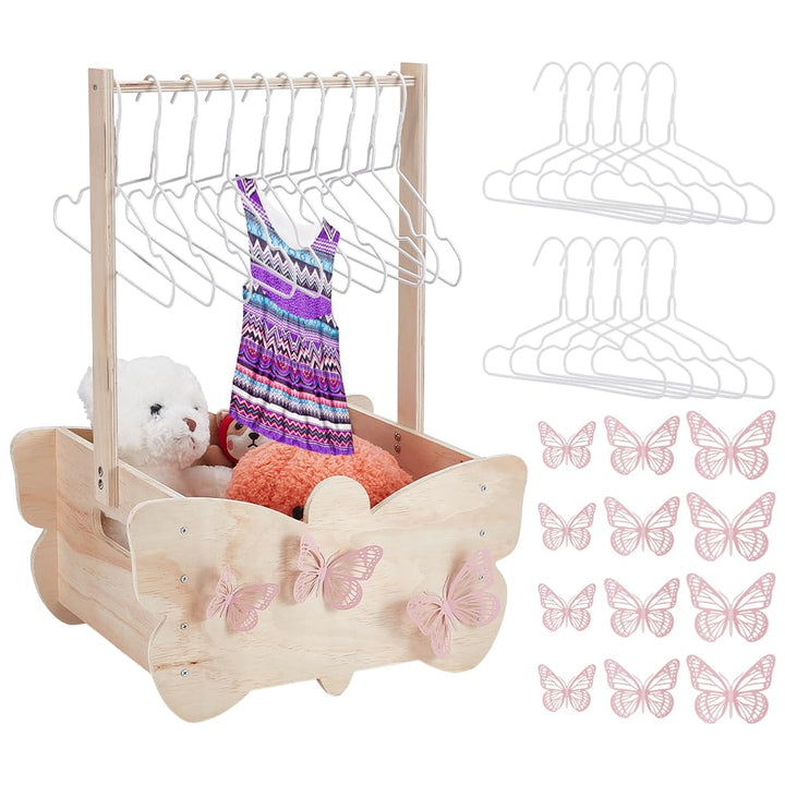 UNICRAFTALE Babyparty Aufbewahrungsbox Aus Holz Mit Schmetterlingsmotiv Inklusive 12 hohlem Schmette