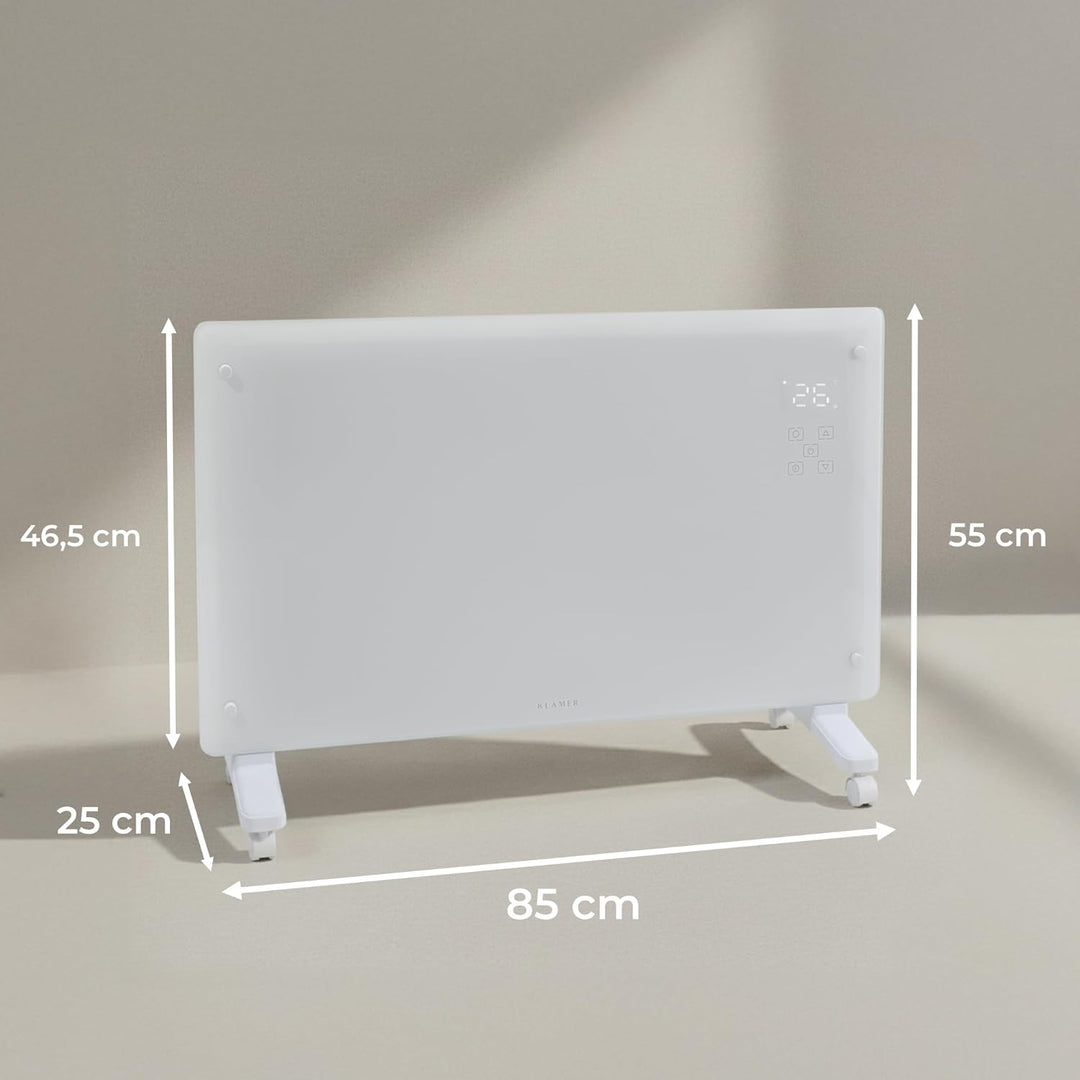 KLAMER Konvektor Pro 2500 W WLAN Heizgerät – Smart Konvektor mit App- & Timersteuerung, ECO- & Frost
