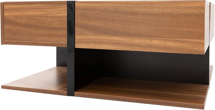 Merax Couchtisch Wohnzimmertisch mit 4 Schubladen, Modern Beistelltisch Kaffeetisch mit Zwei Ablagee