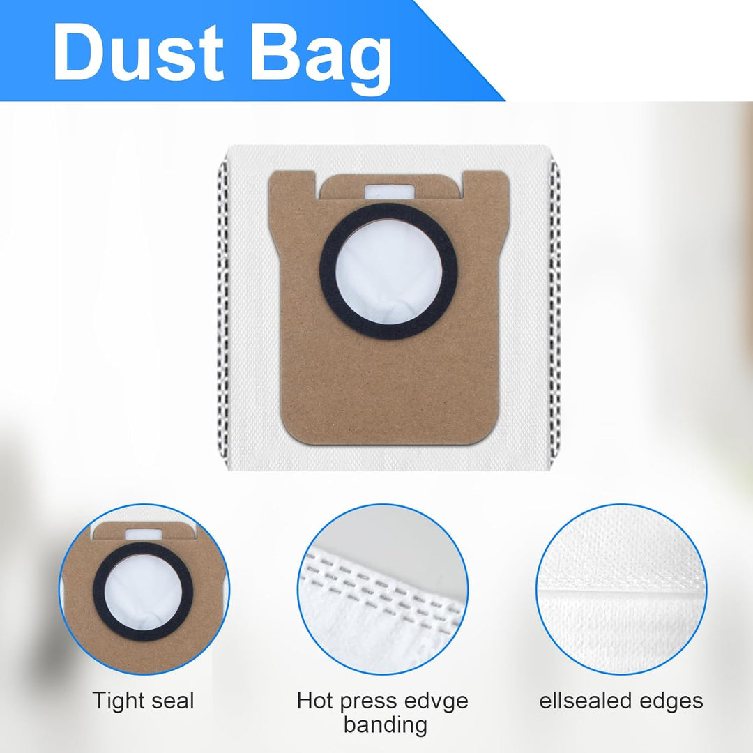 Zubehörset für Xiaomi X20 Max/X20 Pro Roboterstaubsauger, 1 Rollenbürste, 4 Hepa Filters, 4 Wischtüc