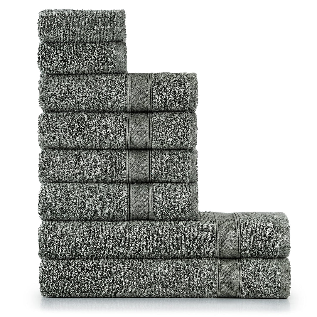 nottoc Handtücher Set Grün Olivgrün Dunkelgrün / 2 Badetücher + 4 Handtücher + 2 Gästetücher - Handt