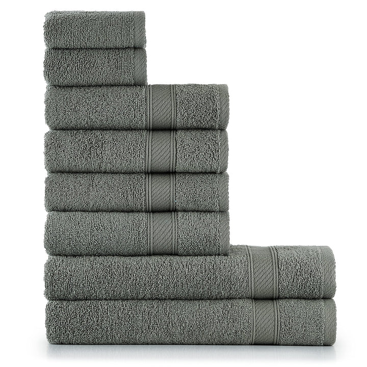 nottoc Handtücher Set Grün Olivgrün Dunkelgrün / 2 Badetücher + 4 Handtücher + 2 Gästetücher - Handt