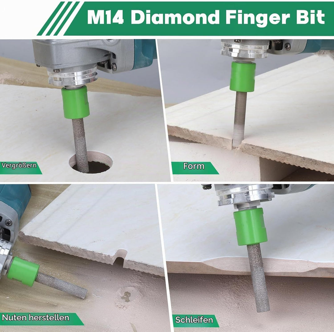 Snowtaros Diamant Fliesenbohrer Set, 6/6/8/20/35/50/68mm M14 Diamantbohrer mit 10mm Fingerbohrer/50m