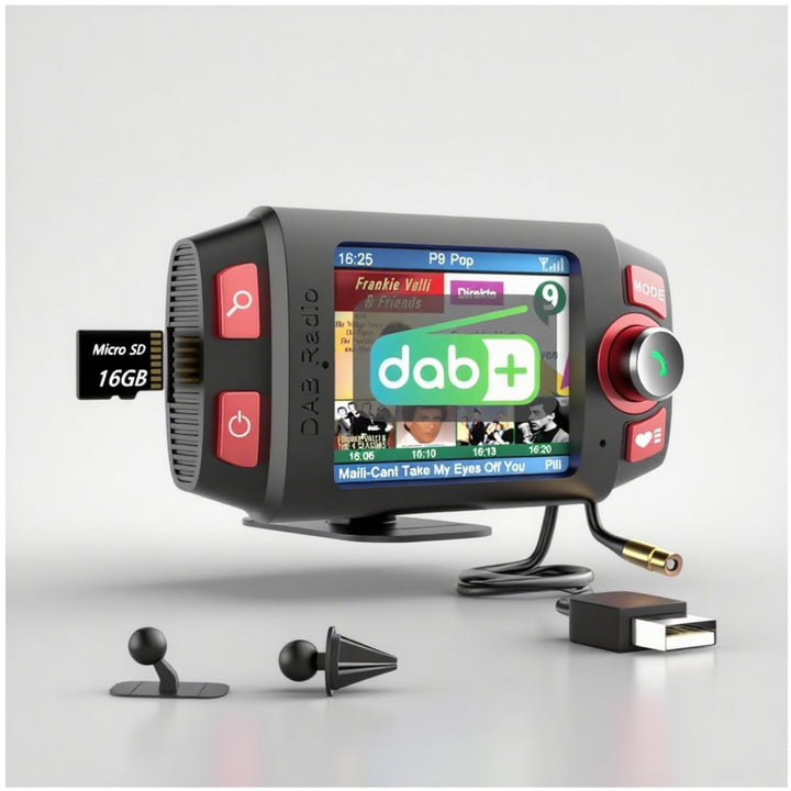 Epronic DAB/DAB+ Radio Adapter für Autoradio Bluetooth-Freisprecheinrichtung, 2,4" LCD Display Tragb