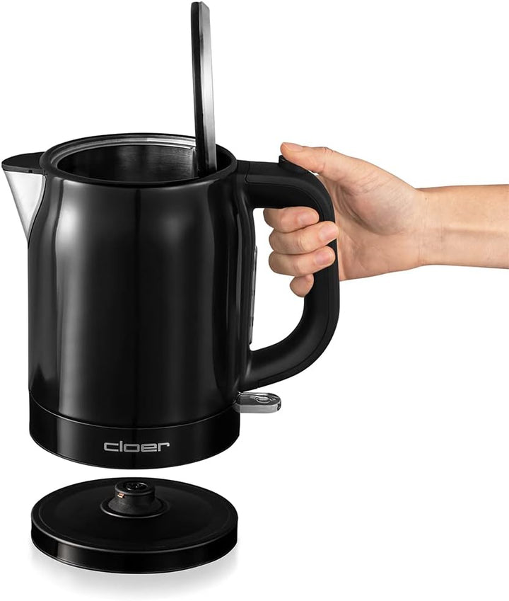 Cloer 4510 Wasserkocher Edelstahl, 2200 W, Wasserstandsanzeige, Trockengeh-und Überhitzungsschutz, 1