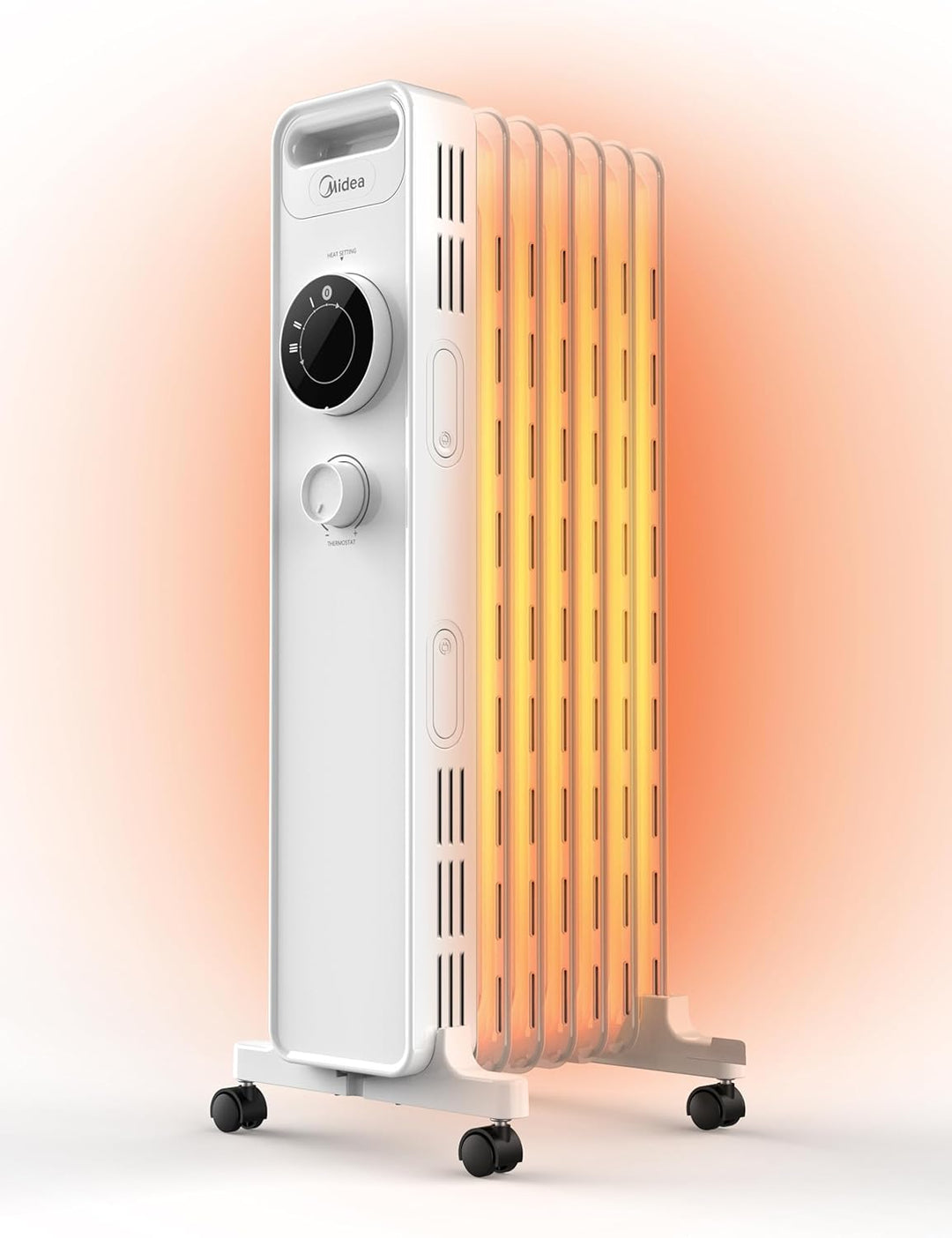 Midea NY1507-22M Ölradiator 1500W Energiesparend Leise, Elektroheizung mit 7 Rippen, Thermostat,3 He