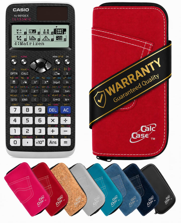 Casio FX 991DE X Schulrechner mit CalcCase Schutztasche, Wissenschaftlicher Taschenrechner – ideal f