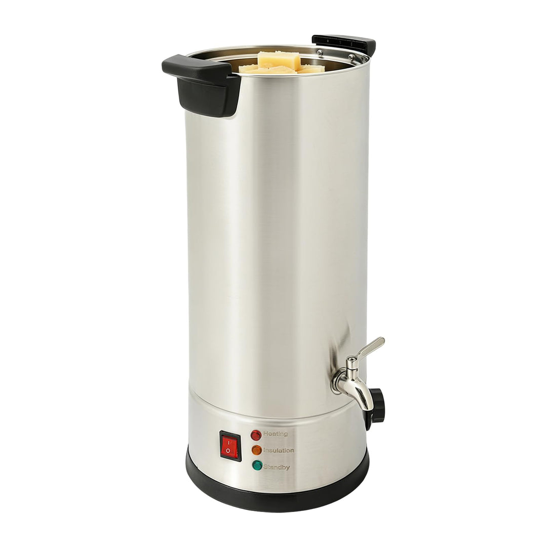 Wachsschmelzer 9L, Wachsschmelztiegel mit Temperaturregelung für Kerzen | 1800W 304 Edelstahl + PP,