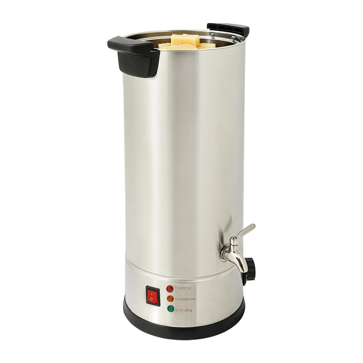 Wachsschmelzer 9L, Wachsschmelztiegel mit Temperaturregelung für Kerzen | 1800W 304 Edelstahl + PP,