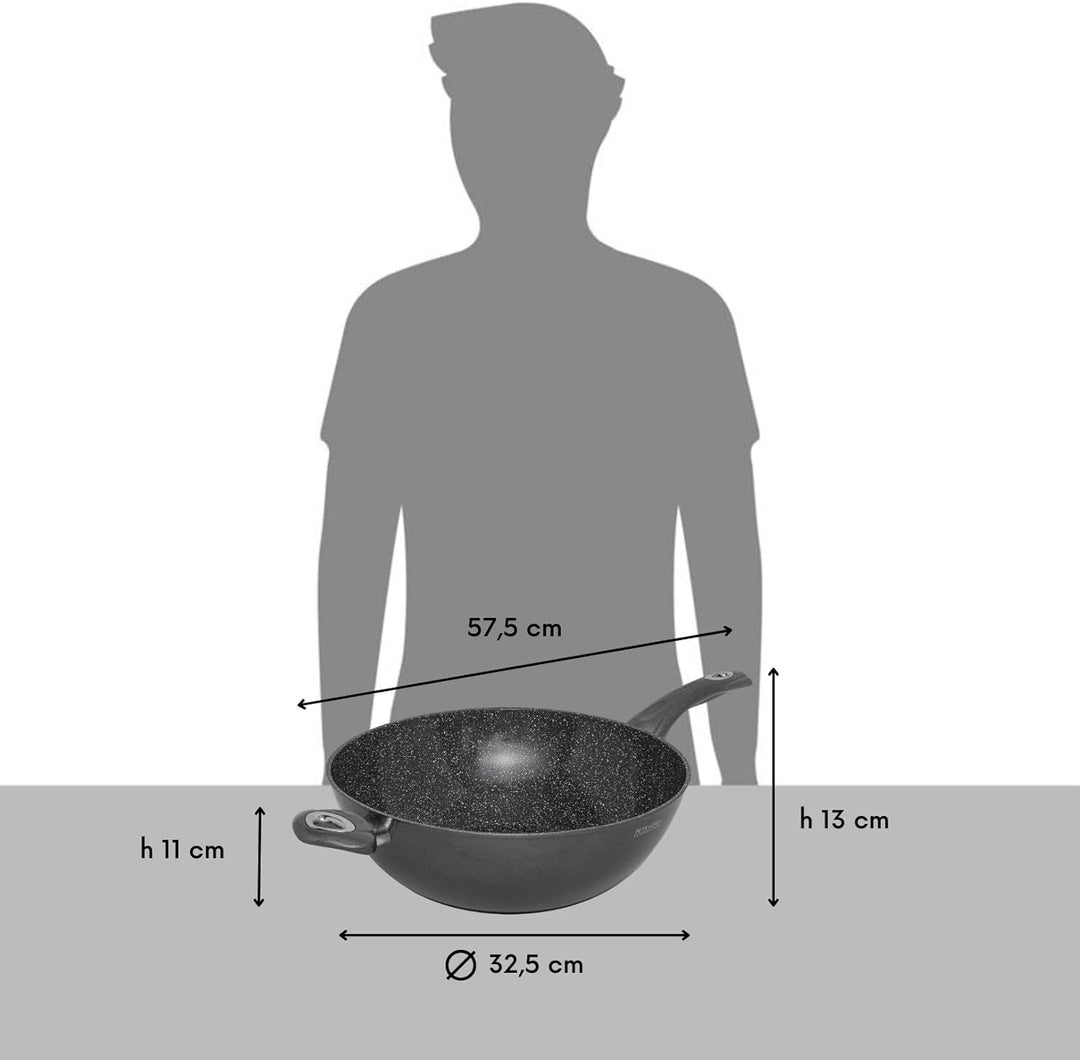 Aeternum Petragres Ecosolution Wok-Pfanne, antihaftbeschichtet, auch Induktion, 32 cm