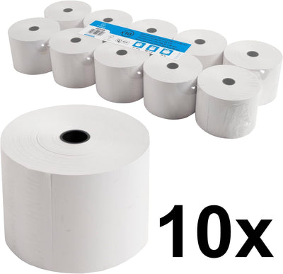 Exacompta 40340E 10er Pack Thermopapierrollen 1-lagig, Breite: 57mm, Länge 76m, Durchmesser Kern: 12