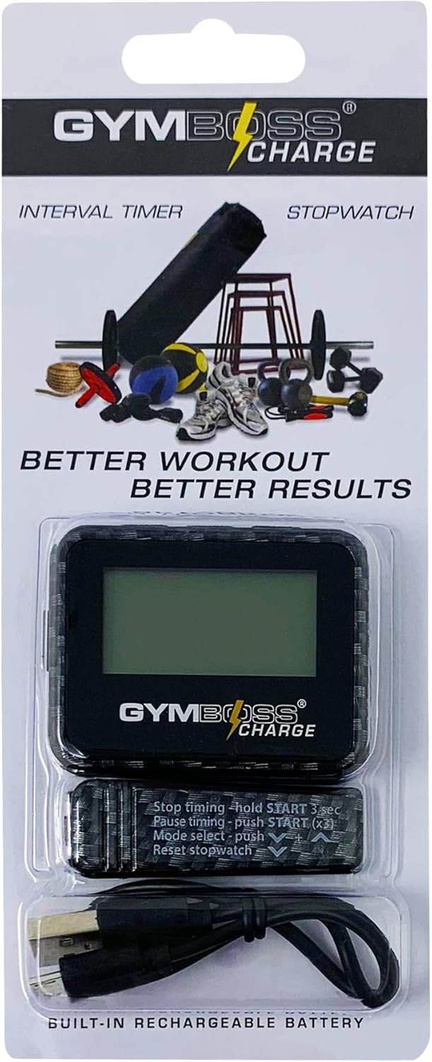 Gymboss Charge Intervall-Timer und Stoppuhr (Carbon/Schwarz) Carbon Schwarz, Carbon Schwarz