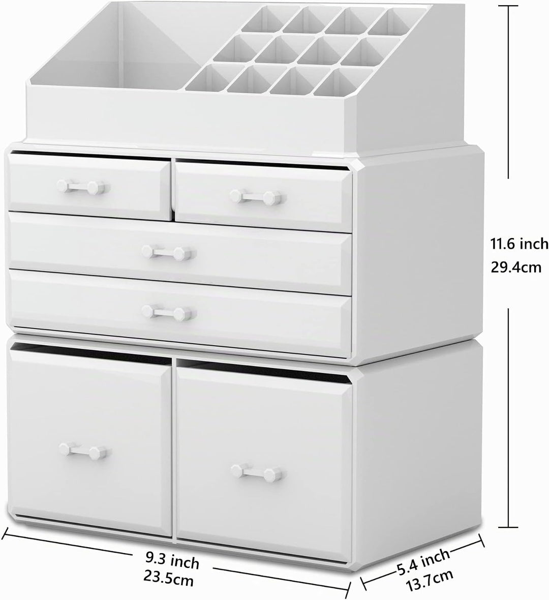 Readaeer Makeup Organizer/Kosmetik Aufbewahrungsbox/Schmink Aufbewahrungskasten in 3 Lagen mit 6 Sch