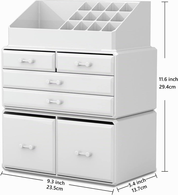 Readaeer Makeup Organizer/Kosmetik Aufbewahrungsbox/Schmink Aufbewahrungskasten in 3 Lagen mit 6 Sch