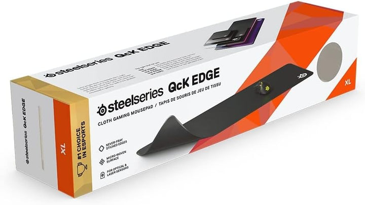 SteelSeries QcK Edge XL - Gaming-Mauspad – abgenähter Rand zur Verhinderung der Abnutzung – optimier