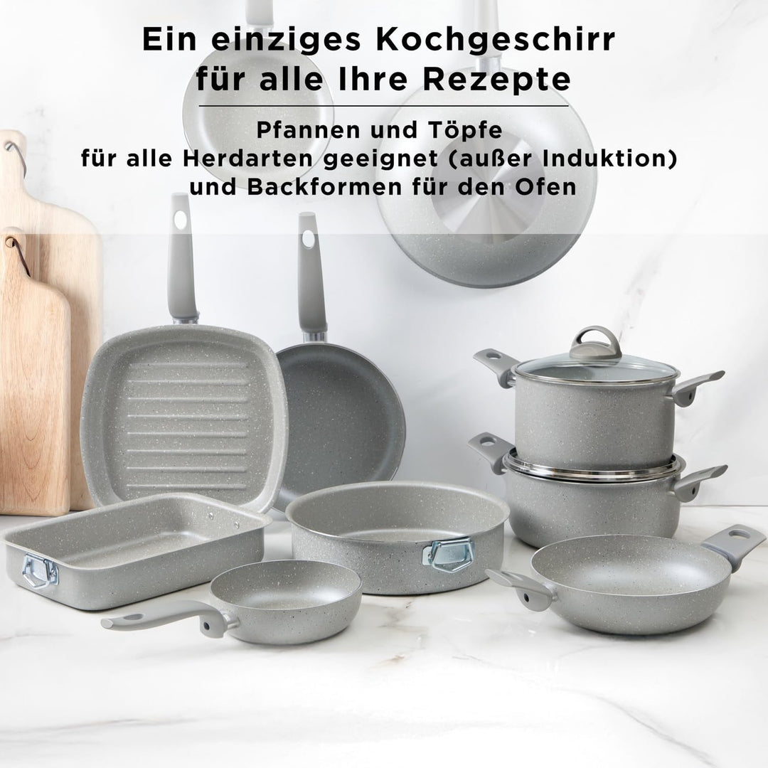KASANOVA Topf-Set für herkömmliche Kochfelder, antihaftbeschichtetes Topf-Set, Kochgeschirr, gesunde